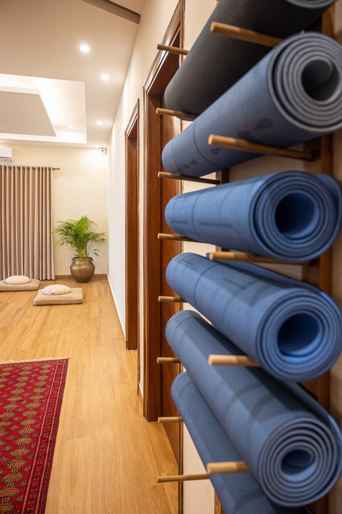 Mat storage in the studio